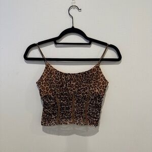 Pacsun Cheetah Print Cropped Tank Top